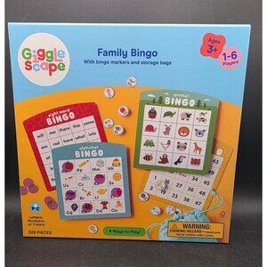 Gigglescape Family Bingo Game Set 328 Pieces For Ages 3+ Alphabet & Sight Words